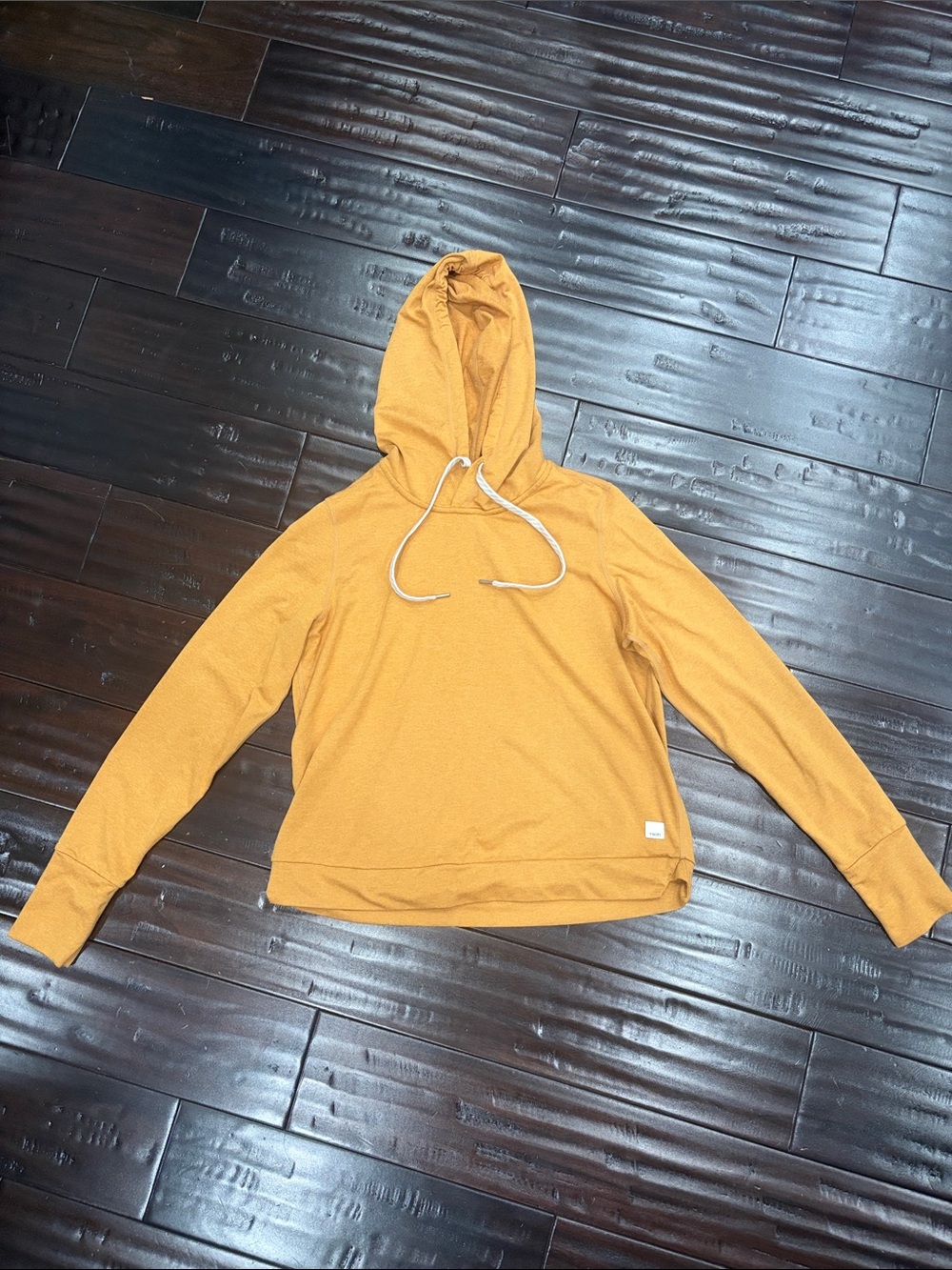 Vuori Mustard Hooded Lightweight Pullover Sweater